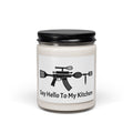 Novelty Soy Candle — “Kitchen Arsenal” Rifle Made of Utensils Graphic, 9 oz