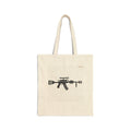 Canvas Tote Bag – Minimalist Rifle Silhouette Cotton Shopper